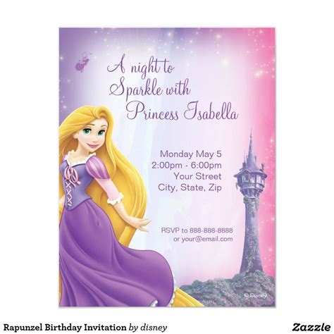 Rapunzel Birthday Invitation Rapunzel Birthday Party Disney Princess