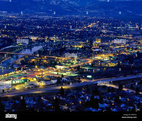 Downtown Missoula Montana At Dusk Stock Photo Alamy