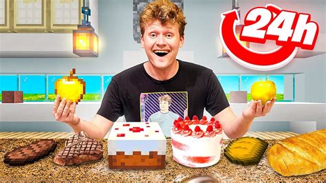 I Cooked Every Minecraft Food In 24 Hours Youtube
