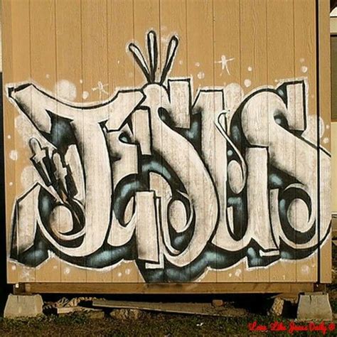Jesus Graffiti Arte Cristiano En La Pared Graffiti Art Graffitis