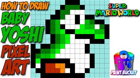 How To Draw Baby Yoshi From Super Mario World 16 Bit