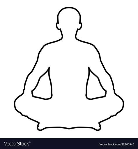 Man In Pose Lotus Yoga Meditation Position Vector Image