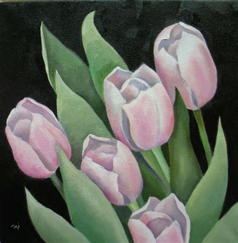 Nels Everyday Painting Pink Tulips Sold