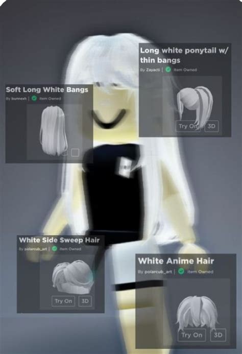 White Hair Combo Part 8 Aqua Roblox Hair Anime Hair