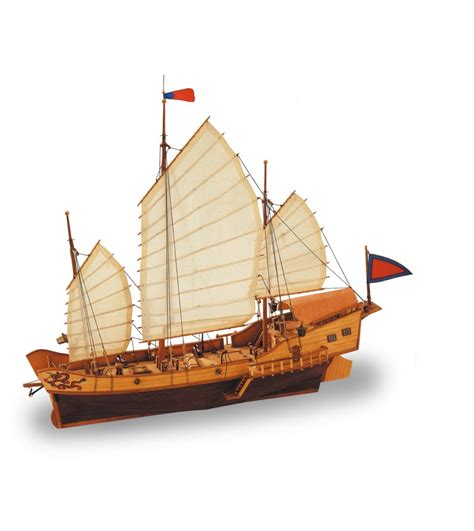 Red Dragon Chinese Junk Wooden Ship Model Exotic Ship