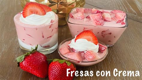 Fresas Con Crema Receta Rápida Y Fácil 🍓 Youtube