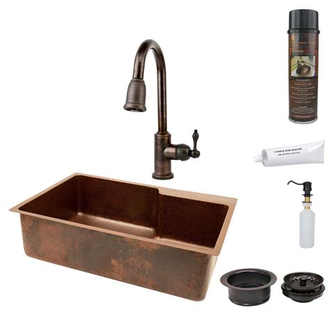 Moen home depot kitchen faucet. Premier Copper Products All-in-One Undermount Hammered ...