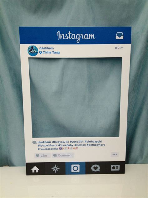 Large Personalised Instagram Photo Booth Prop By Pepperandsquire £29