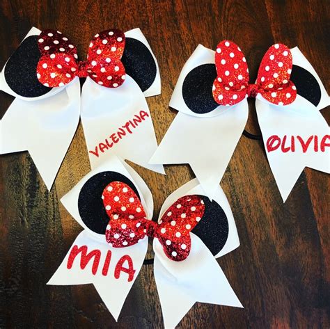 Disney Minnie Mouse Cheer Bow Personazlied Etsy