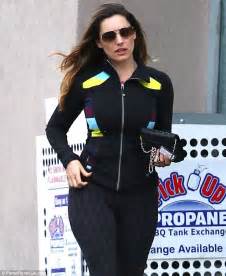 Kelly Brook Dons Black Workout Gear To Fill Up Her Car In Hollywood