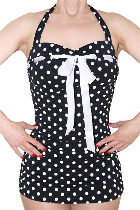 Marynn Polka Dots 50er Retro Pin Up Rockabilly Badeanzug Swimsuit