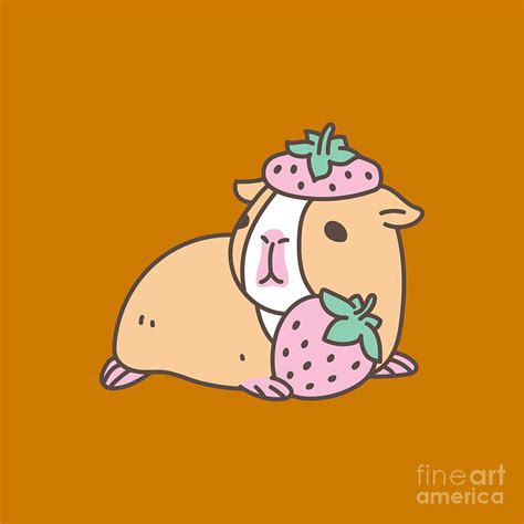 Kawaii Guinea Pig Drawing By Dewi Laksita Fine Art America