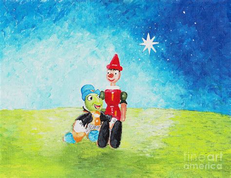 Jiminy Cricket And Pinocho Painting By William Bowers Fine Art America