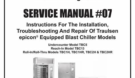 traulsen temperature control manual