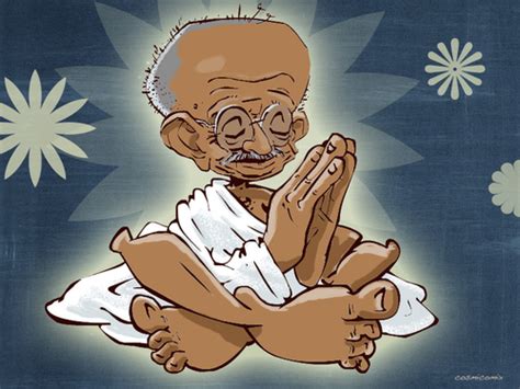 Mahatma Gandhi By Cosmicomix Famous People Cartoon