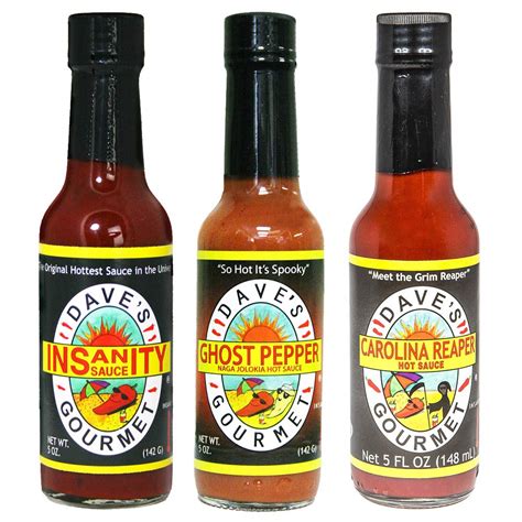 Daves Gourmet Super Spicy Hot Sauce T Pack One Each Of Daves