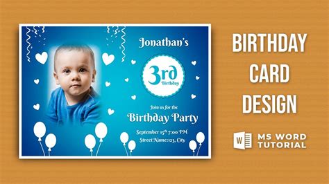 How To Make Birthday Card In Ms Office Word Invitation Card Design In