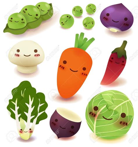 Frutas Y Verduras Colección Ilustraciones Vectoriales Clip Art