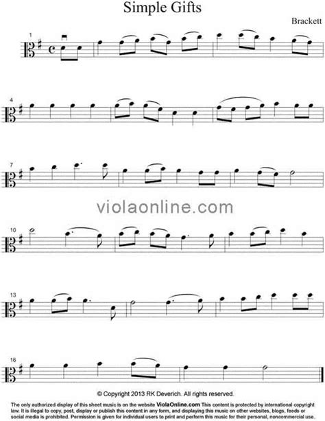 Newman | oct 28, 2015. Viola Online Free Viola Sheet Music - Simple Gifts - a Shaker dancing song