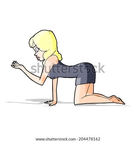 Cartoon Woman On All Fours Stock Illustration 170466101 Shutterstock