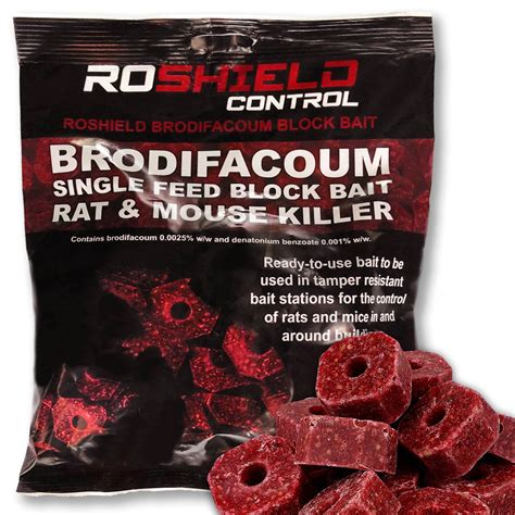 Buy Roshield 300g 15x20g Brodifacoum Single Feed Rat And Mouse Killer Poison Block Bait All