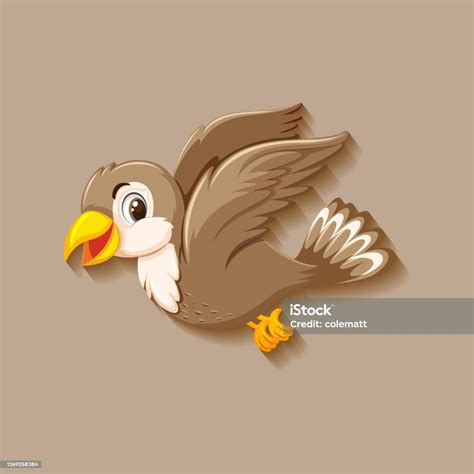 Cute Sparrow Bird Cartoon Character Stock Illustration Download Image