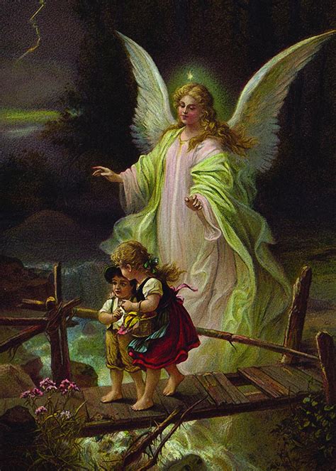 Guardian Angel With Children On Bridge Print 5x7 Full Of Grace Usa