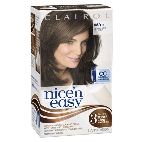 Clairol Nicen Easy Permanent Hair Dye 6a Light Ash Brown Hair Color