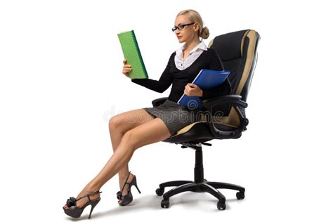 Blonde Secretary Sitting On The Carpet Stock Image Image Of Manager