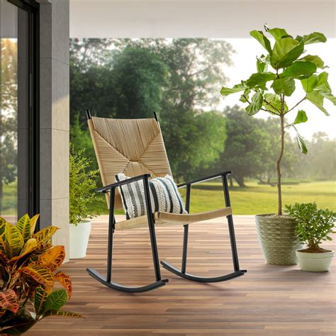 Better Homes And Gardens Ventura Rush Weave Outdoor Steel Rocking Chair