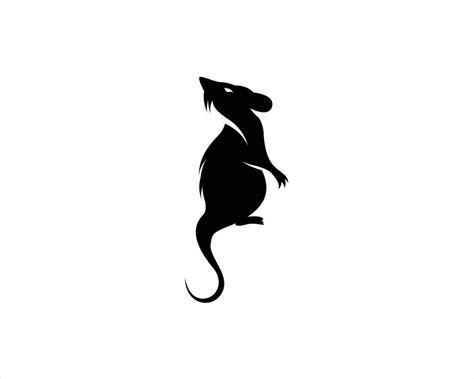 Black Mouse Animal Silhouette Vector 12464108 Vector Art At Vecteezy