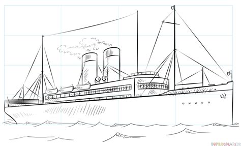 Como Desenhar Um Navio A Vapor Tutorial De Desenho Passo A Passo