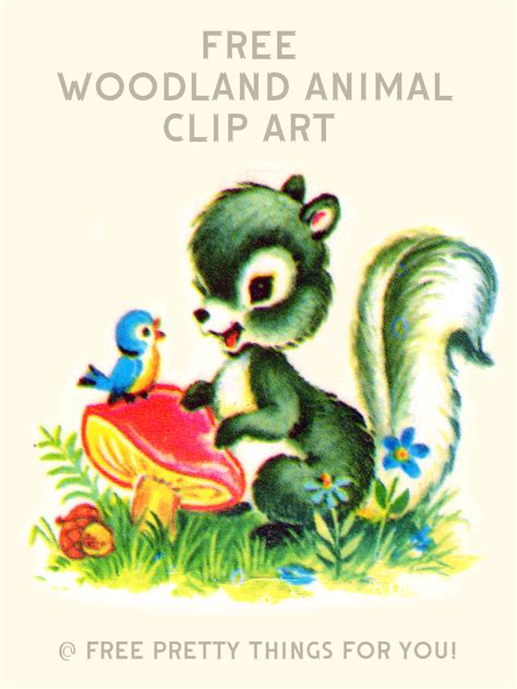 Download Images: Free Vintage Woodland Animal Clip Art - Free Pretty Things For You