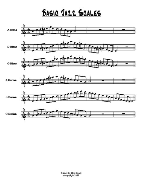 Scales Basic Jazz Scales For Saxophone