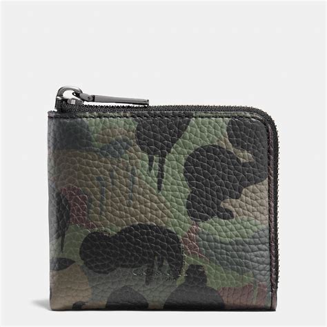 Comes with care card.mens signature calf leather double bill wallet manufacturers suggested retail price $150many slots for cards. Coach Half Zip Wallet In Wild Beast Camo Print Pebble Leather in Green for Men | Lyst
