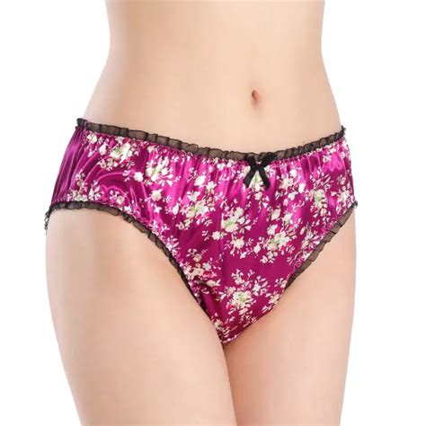 Satin Floral Frilly Sissy Panties Bikini Knicker Underwear Briefs Picclick