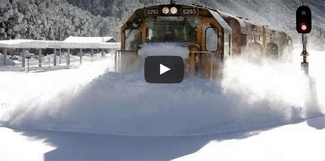 Train Plowing Through Deep Snow Is Surprisingly Satisfying