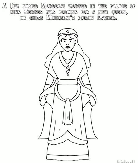 Queen Esther to Color Coloring Page - Free Printable Coloring Pages for