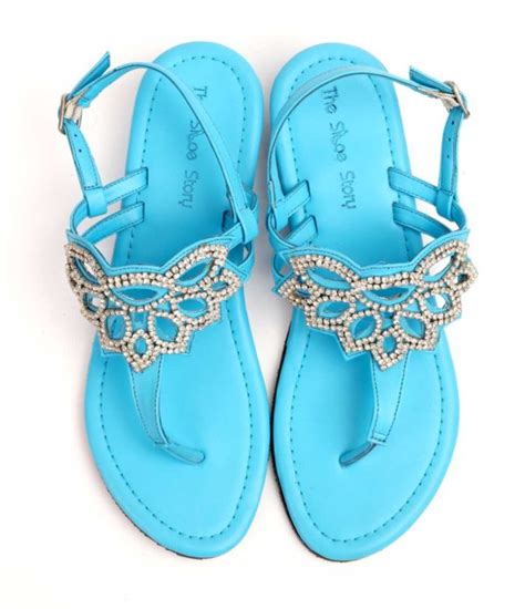 Turquoise And Silver Jeweled Sandals