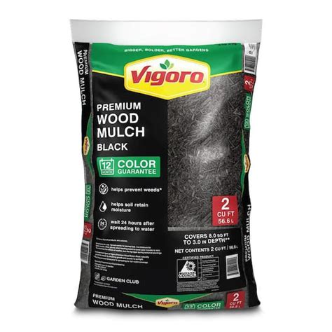 Vigoro 2 Cu Ft Bagged Premium Black Wood Mulch 52050197 The Home Depot