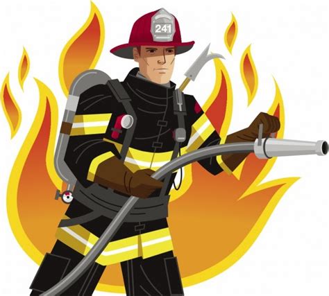 Fireman Firefighter Vector Clip Art Image Clipartix