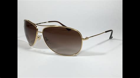 Ray Ban Rb3293 Gold Brown Gradient Aviator Sunglasses Nwot