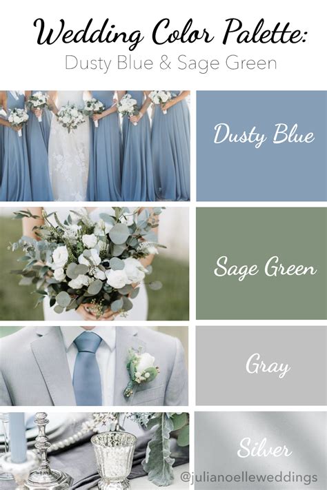 Dusty Blue And Sage Green Wedding Color Palette Dusty Blue Sage Green