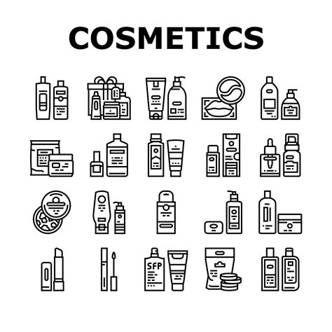 Cosmetics Package Beauty Product Icons Set Vector 10331297 Vector Art