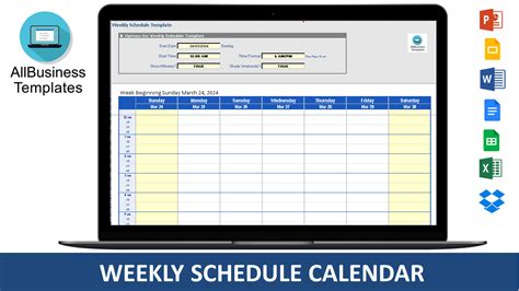 Excel Weekly Schedule Templates 8 Free Excel Documents Download Images