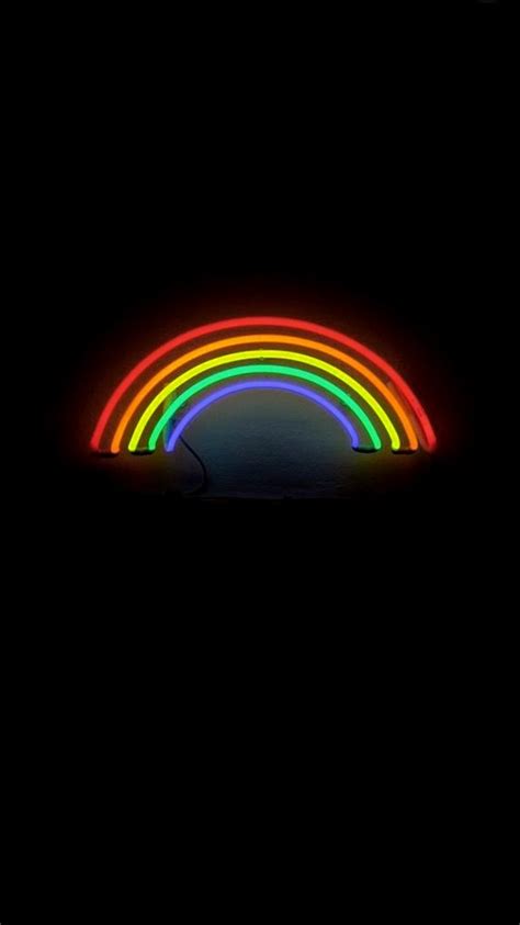 Black Neon Rainbow Wallpaper