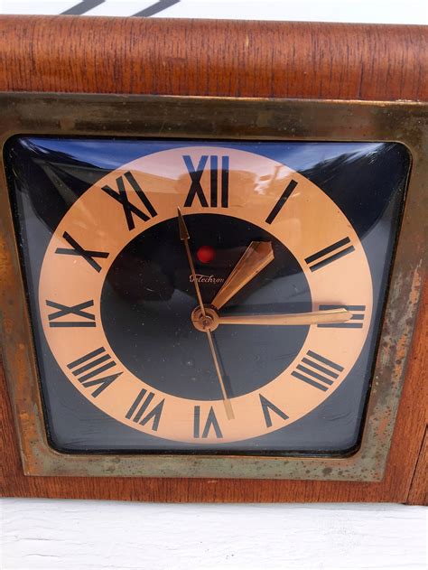 Rare Antique Clock Art Deco Electric Telechron Wood Mantel Etsy