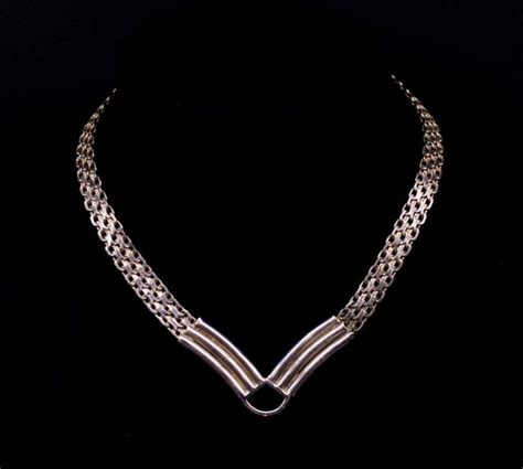 Vintage Sterling Silver Collar Necklace 397g 44cm Necklacechain