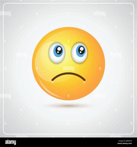 Yellow Cartoon Face Sad Negative People Emotion Icon Stock Vector Image