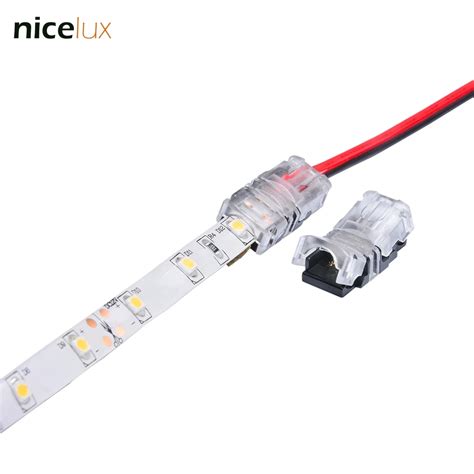 10pcs 2 Pin Led Strip To Wire Connector For 8mm Smd 3528 3014